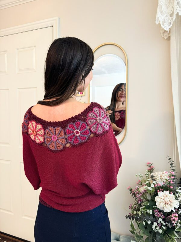 Reversible Petals Alpaca Blouse - Image 2