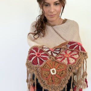 Reversible Bloom Alpaca Poncho