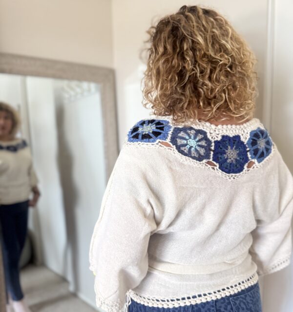 Reversible Petals Alpaca Blouse - Image 4