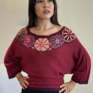 Reversible Petals Alpaca Blouse