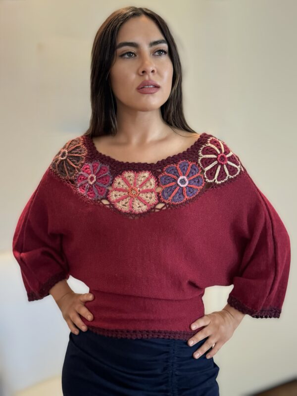 Reversible Petals Alpaca Blouse