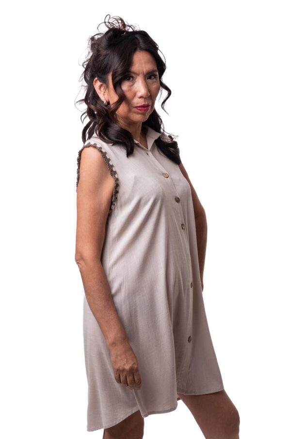 Freedom Flow Linen Dress – Versatile 3-in-1 with Baby Alpaca Details - Image 3